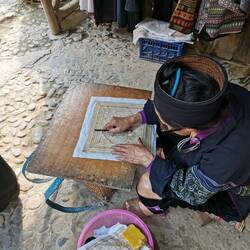 H'mong-Frau im Cat cat village