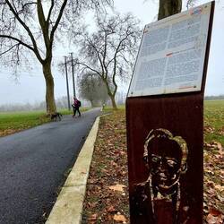 Eine Allee mit 15 Tafeln erinnern an den....