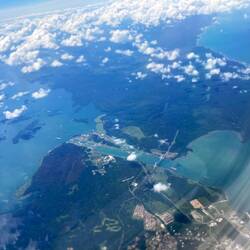 Flying over the Panama Canal on my way home to Oaxaca