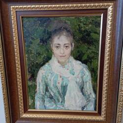 Коровин. Этюд к картине "В лодке". Портрет худодницы Якунчиковой