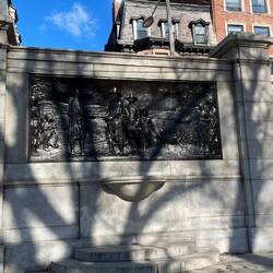 Boston Founding Monument leading onto Beacon Street