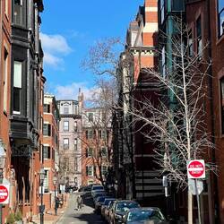 Walking along Beacon Street