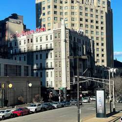 Copley Square Hotel - photo taken from pedestrian overpass