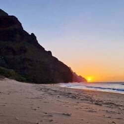 Sonnenuntergang am Kalalau Beach