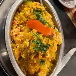 Rice with king crab