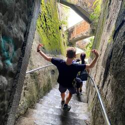 Abstieg vom Penol Felsen