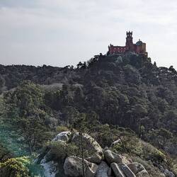 Pena Palace as seen from the Moorish Castile