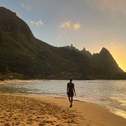 Sonnenuntergang am Hã'ena Beach