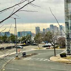 Looking back at Boston from the airport