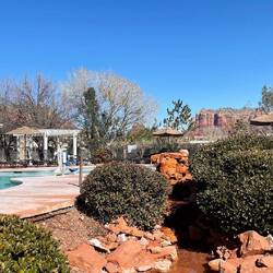 The stream near the pool