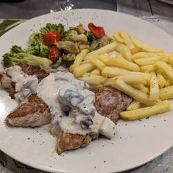 Schweinefilet mit Pilzsoße