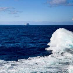 Yes, there were some big sprays coming off the ship's bow — Drake Passage.