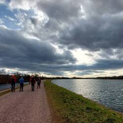 Die letzte Stunde auf dem Rheindeich Richtung Fähre!