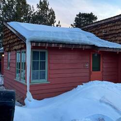 The icicle from the roof reached the ground