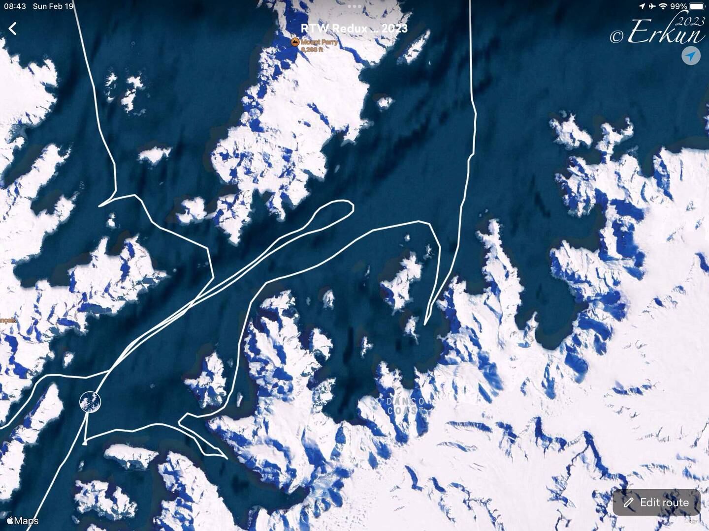 The area we explored today along the Antarctic Peninsula.