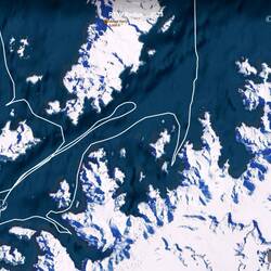 The area we explored today along the Antarctic Peninsula.