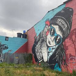 Erre, eine in Kolumbien sehr bekannte Graffitikünstlerin