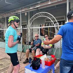 Dirty beers after getting off the bikes