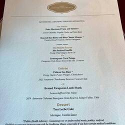 The menu