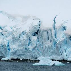 Detail from the face of a glacier — Gerlache Strait, Antarctica.