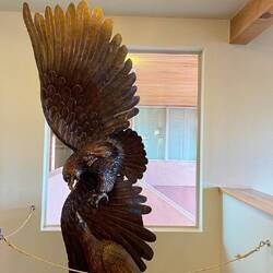 One of the many timber sculptures