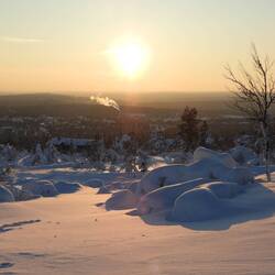 Setting sun over Saarisalka