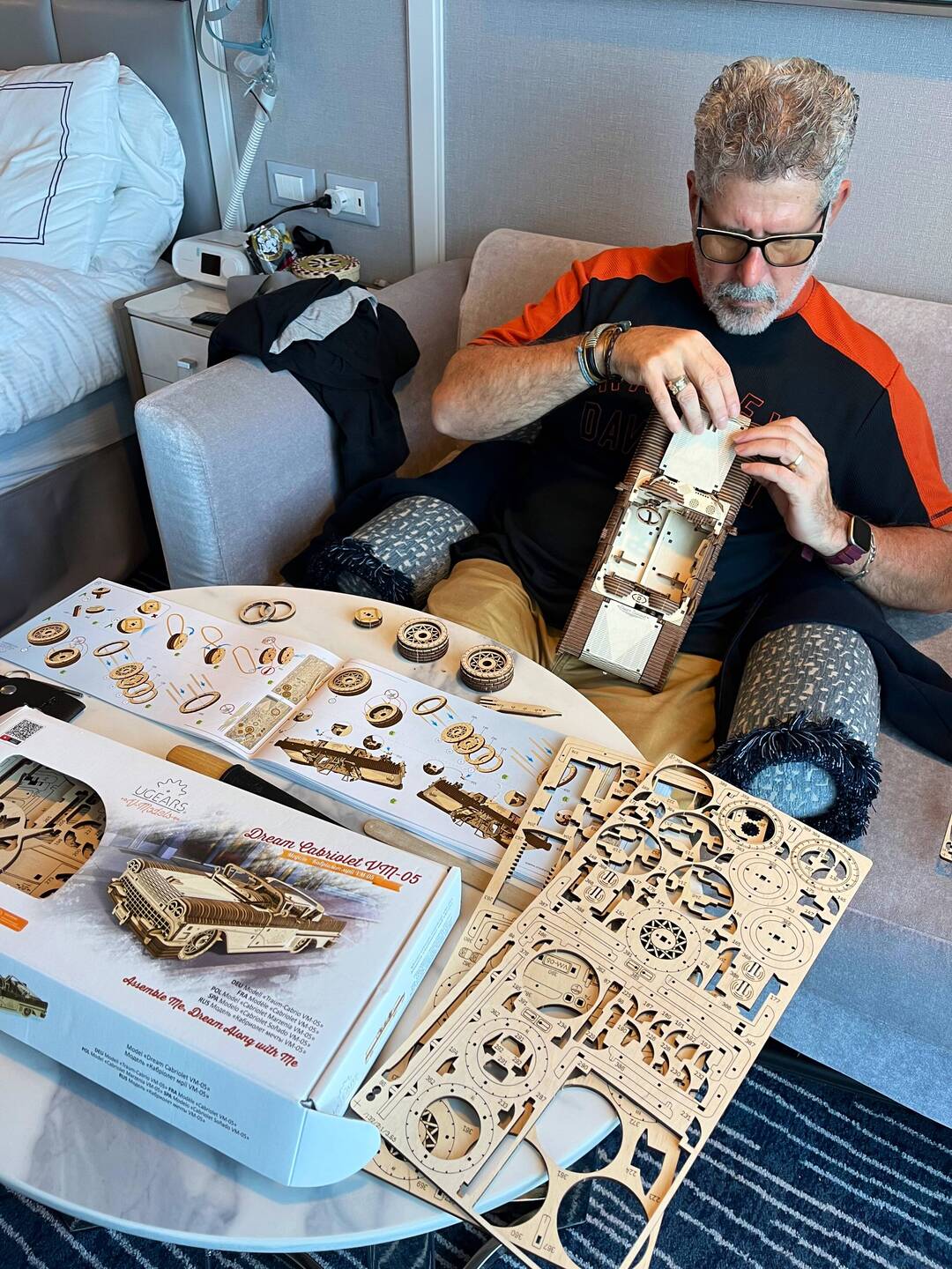 Brad working on his model