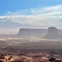 The wind was unbelievable as the dust shows