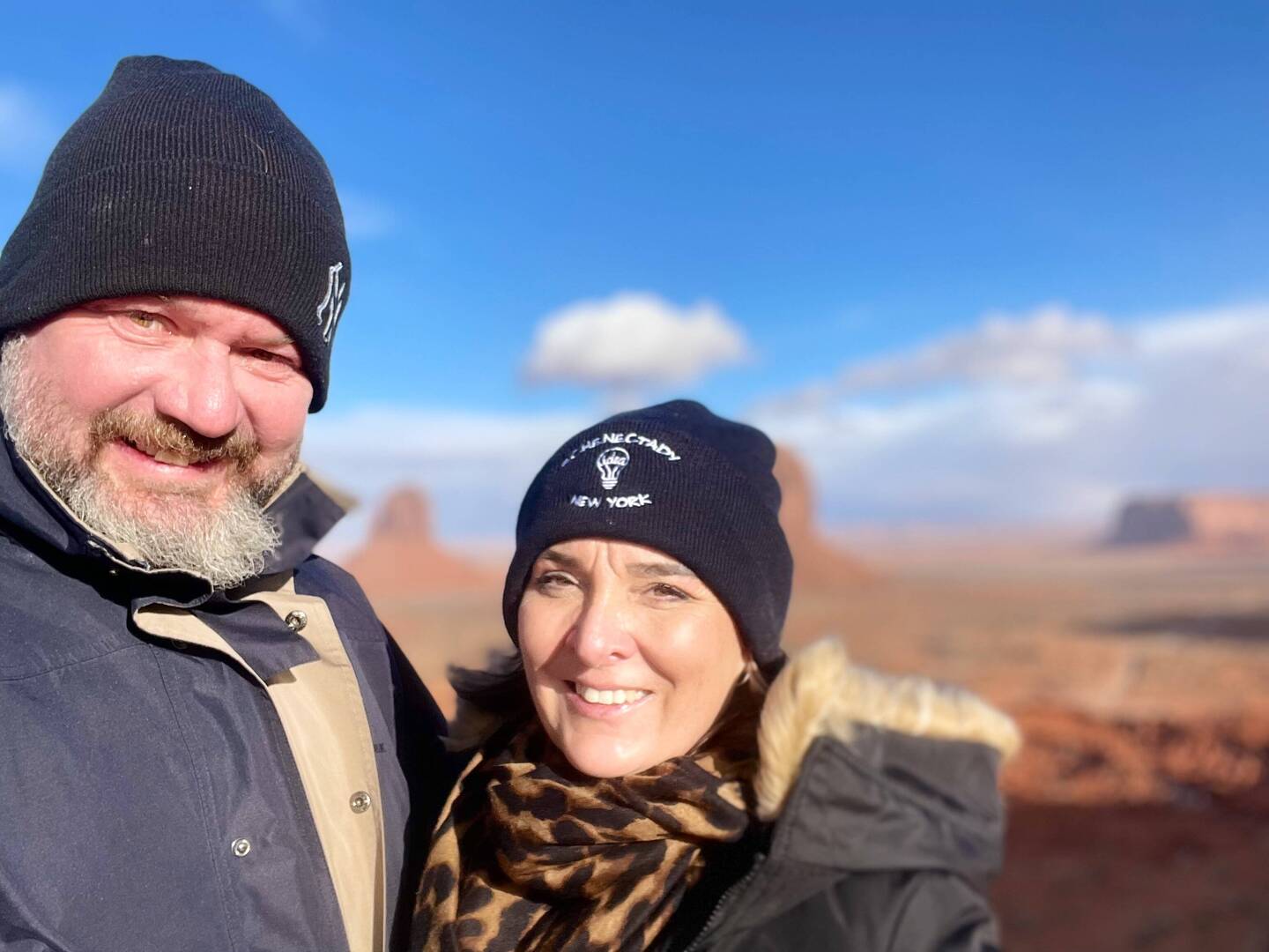 Our faces frozen from the freezing winds