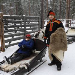 Sami guide in traditional dress