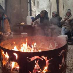 Firepit in the teepee