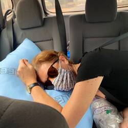 Nieuw kussen van Samuël even uitproberen