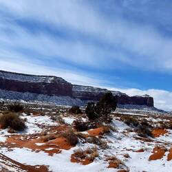 Red sand and crisp white snow