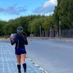 Wir halten dem Wind kaum stand, aber diese Dame ist bestimmt daran gewöhnt.