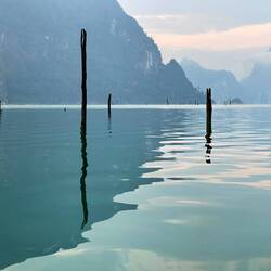 Water was like glass and the gentle morning light