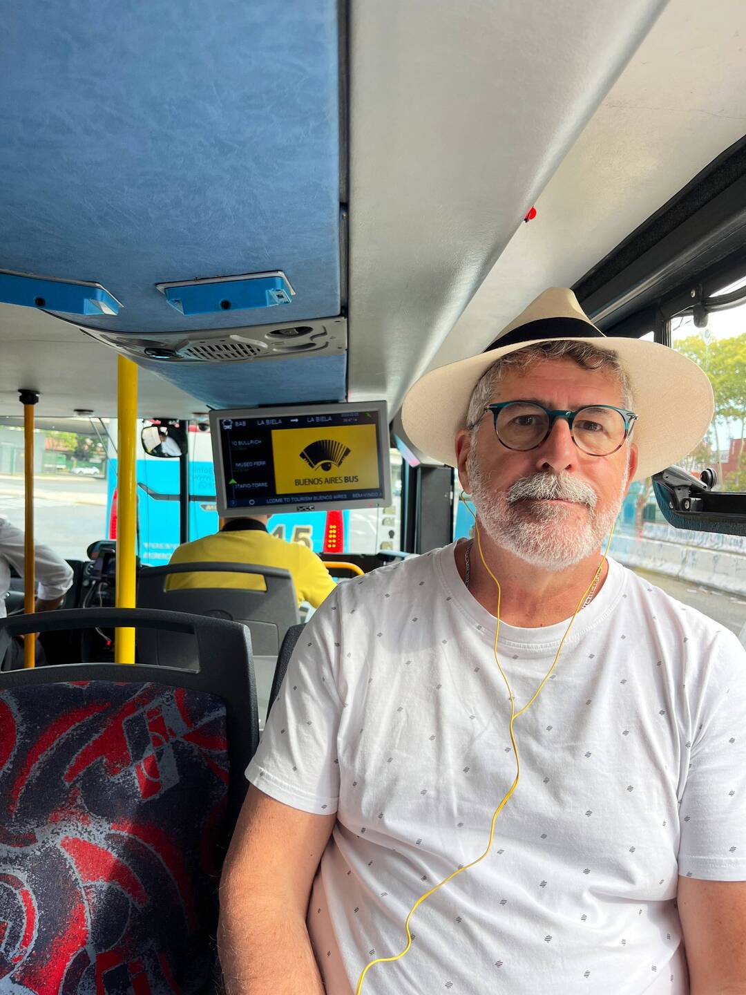 On the yellow bus