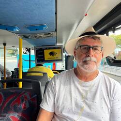 On the yellow bus