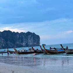A row of longtail boats