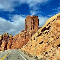 The rocks along the road are HUGE