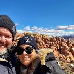 Another selfie opportunity - can you spot the La Sal Mountains in the background