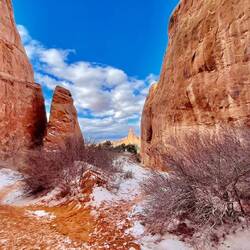 Crisp snow and crisp blue sky