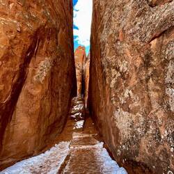 The walkway through the slot canyon