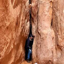 Dave just had to try and fit in this slot canyon