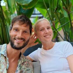 Grünes Café in Medellín