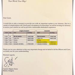 Another itinerary change ... this one has to do with ports in Brazil.