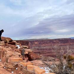 Hard to tell in this photo but where Dave is standing there was a sheer cliff