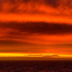 Sunset as we cruise north from the Falkland Islands.