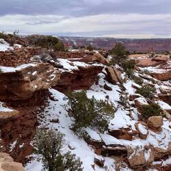 A privilege to see the red rock covered in snow