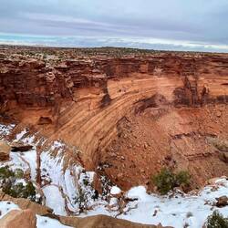 Looking back over the road into Dead Horse Point State Park