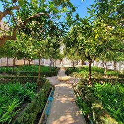 Inner courtyard. Notice the gutters along the walkway. They were very efficient with water usage